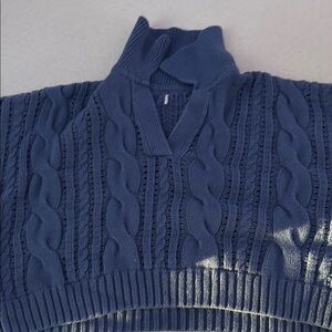 Blue Cable Knit Sweater